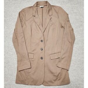 J.Jill Ponte Knit Blazer‎ Women's S Tall Beige Career Business Casual Jacket